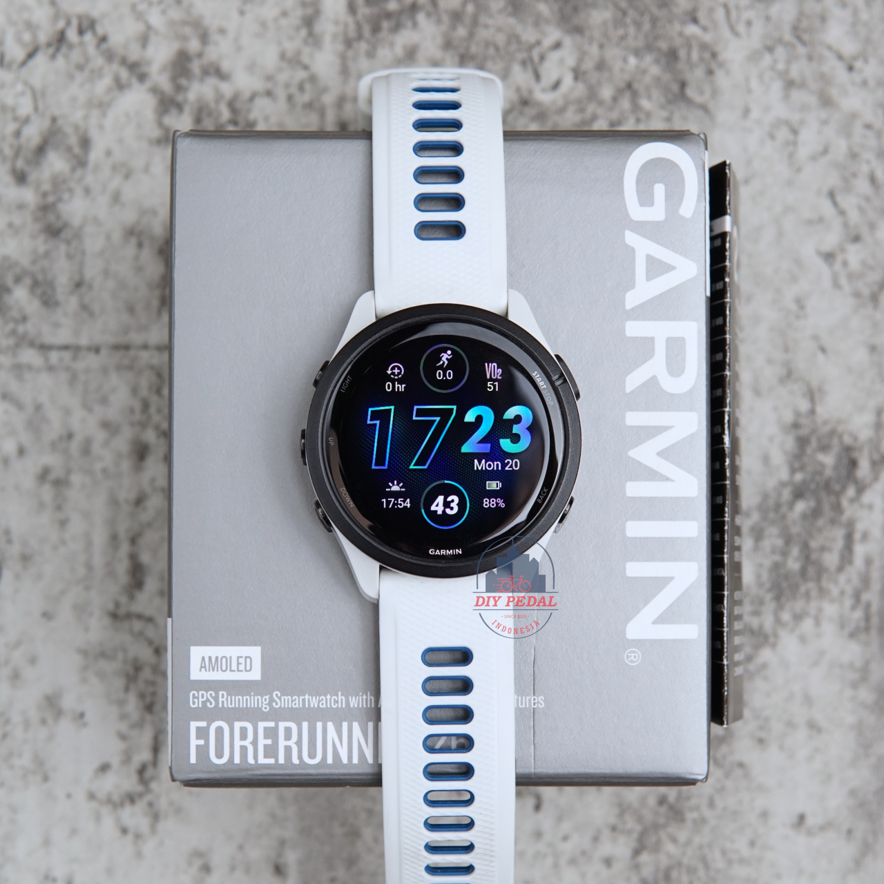 Jual Garmin Forerunner 265 Whitestone, DIY Pedal Indonesia Lokasi Yogyakarta. Pusat Garmin Terbaik se Indonesia.