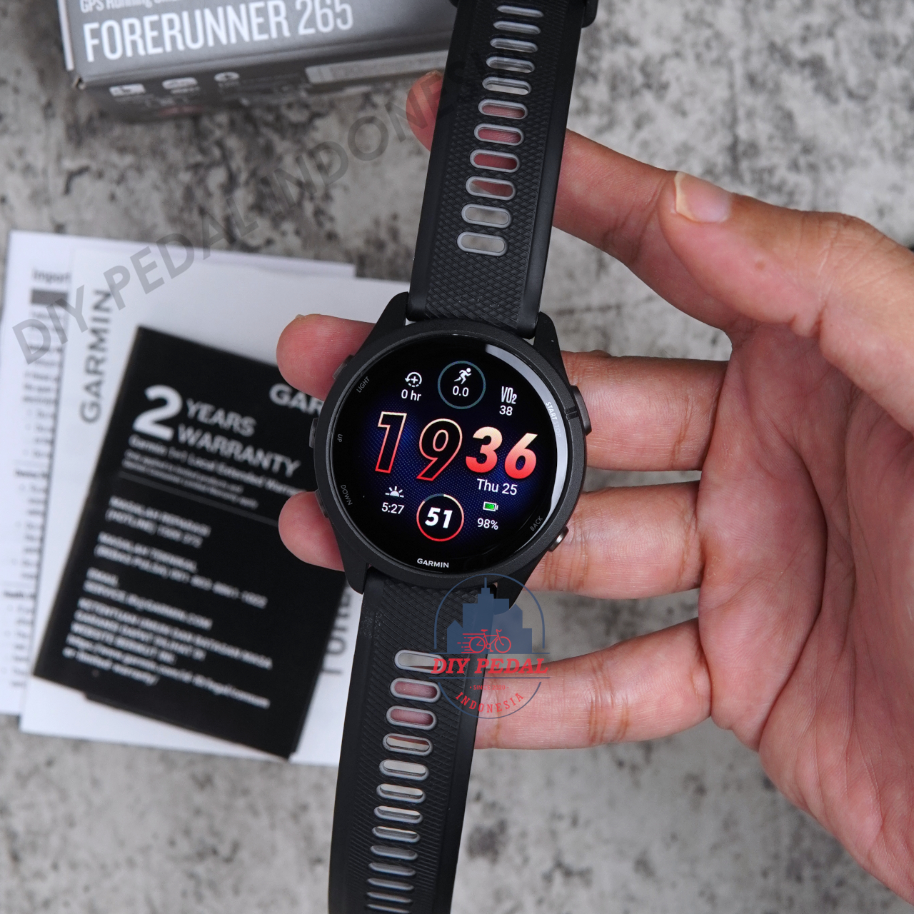 Jual Garmin Forerunner 265 Black, DIY Pedal Indonesia Lokasi Yogyakarta. Pusat Garmin Terbaik se Indonesia.